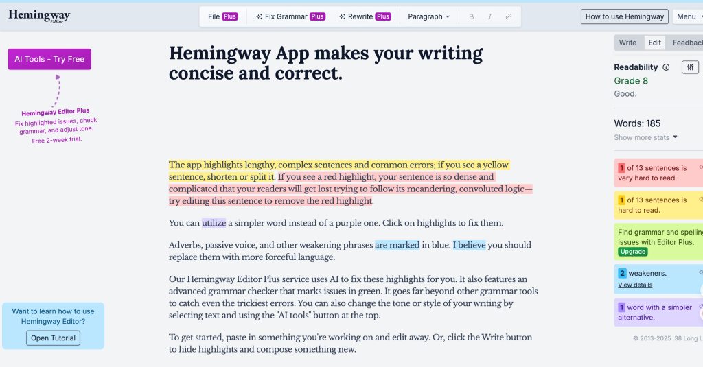 Hemingway Editor